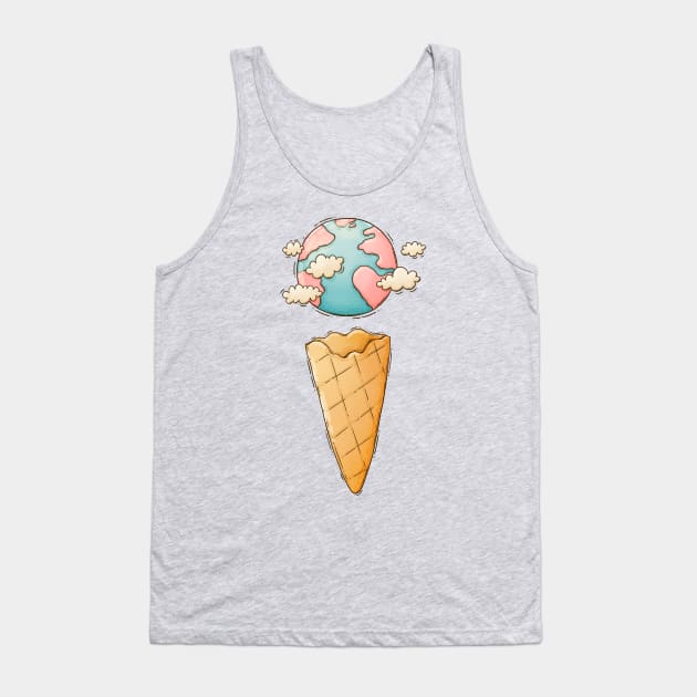 Ice Cream Cone Planet Tank Top by Tania Tania